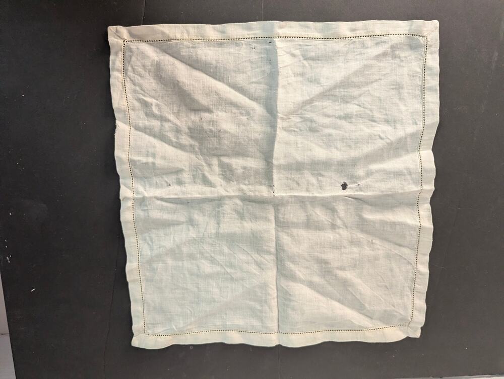 Vintage White Linen Handkerchief Plain Solid Pocket Square Classic